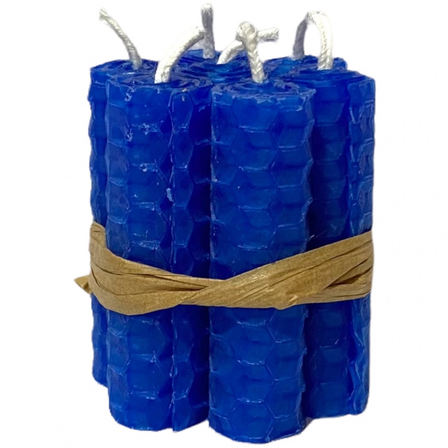 Blue (Cobalt) - Beeswax Mini Spell Candles